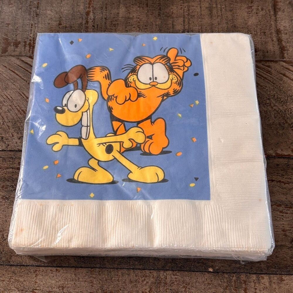 Sealed Garfield & Odie Vintage 1978 Ambassador Luncheon Napkins by Hallmark